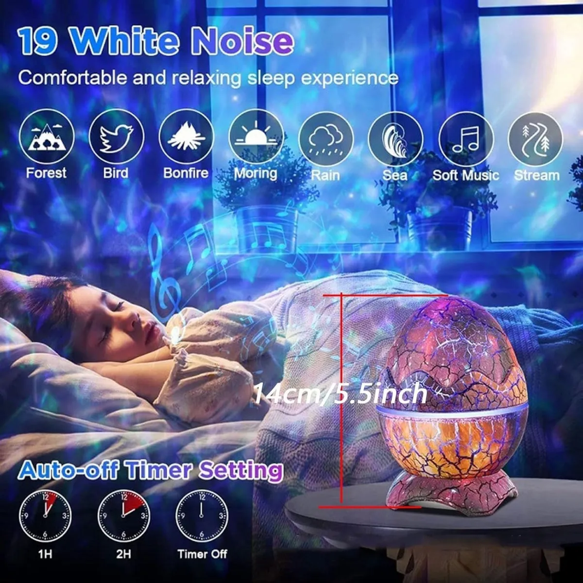 PROYECTOR LUZ NOCHE LED FORMA HUEVO