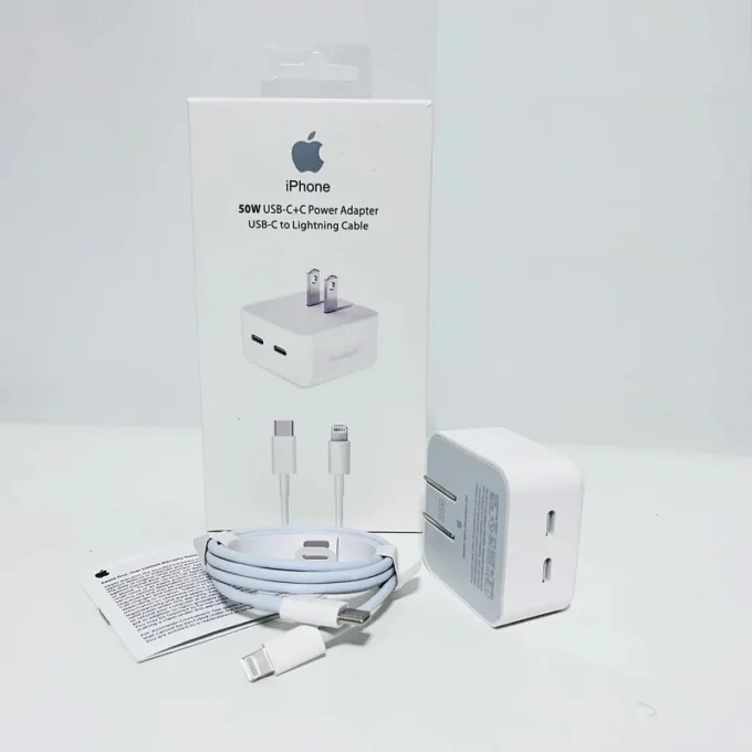 Cargador IPhone 50W Doble Puerto USB-C
