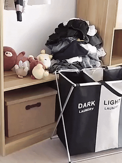 Cesto Triple Para Ropa Estructura De Alu