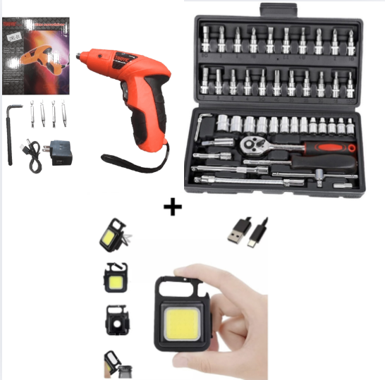 Destornillador+raches46+mini luz llavero