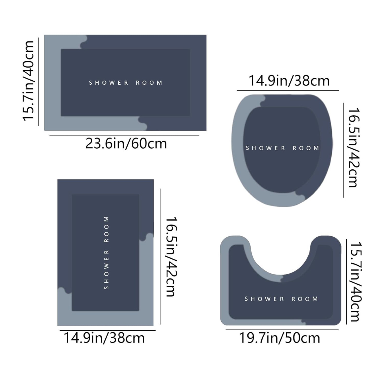 Tapete por 4 para baño 🚨