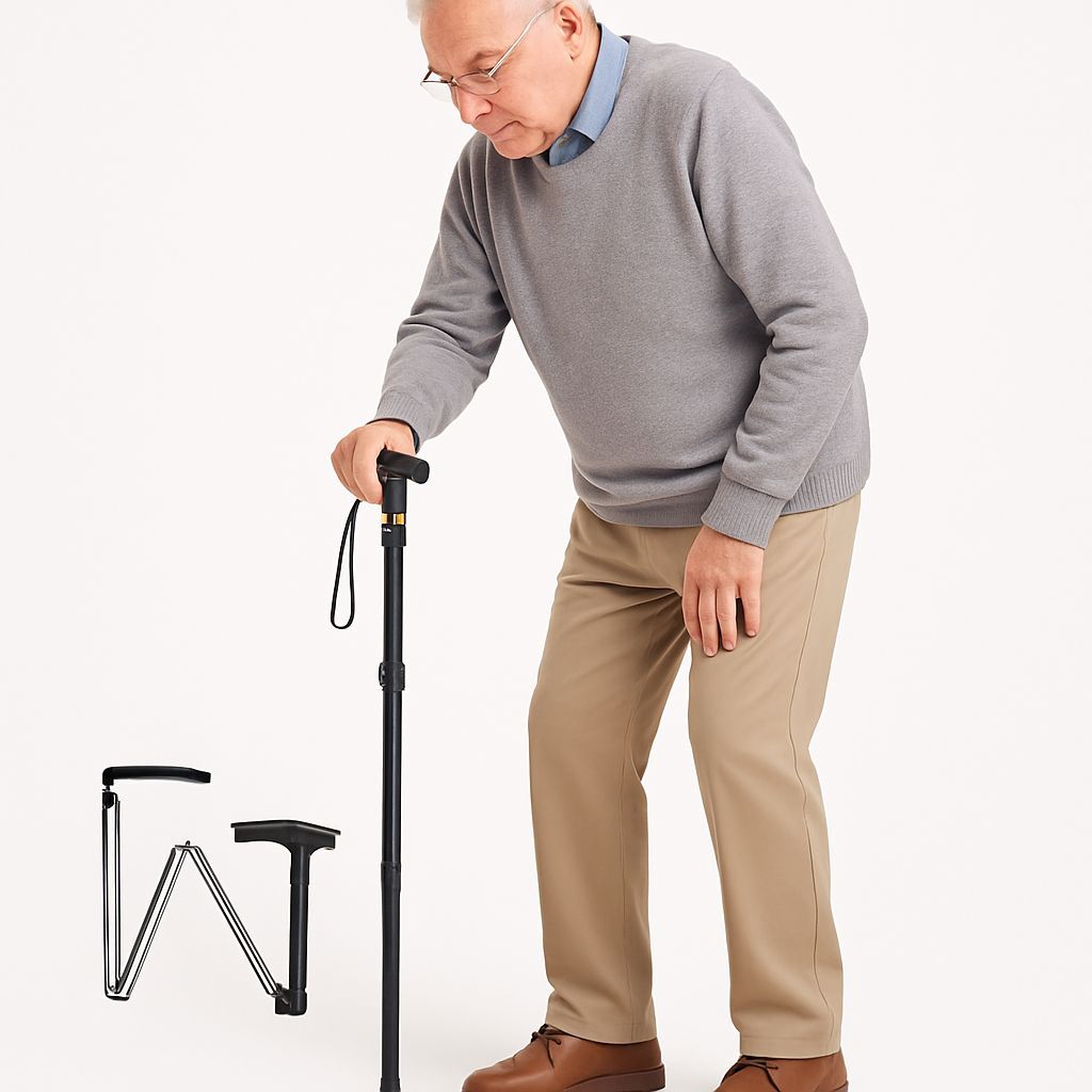 BASTON METALICO, PLEGABLE Y AJUSTABLE