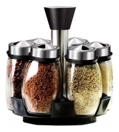Miniatura 2 de condimentero giratorio 6 frascos vidrio