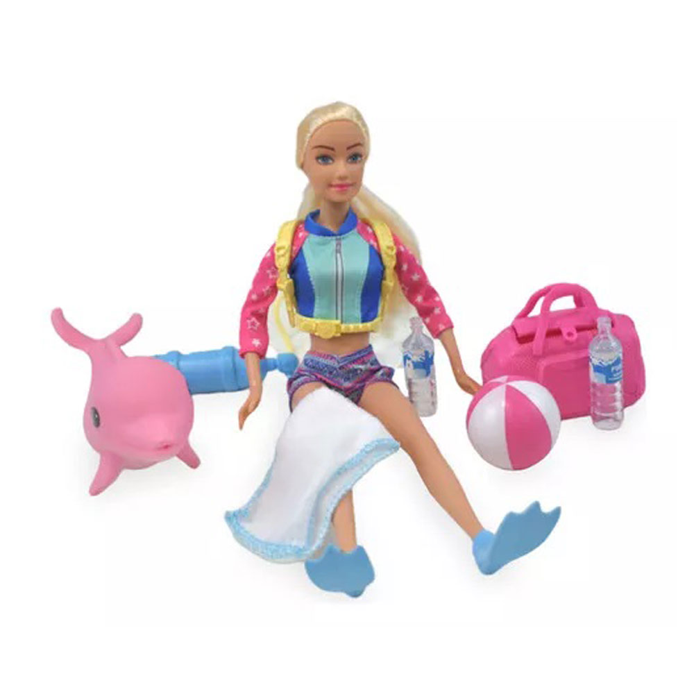 ¡Muñeca Surfista Delfín 🏄‍♀️🐬 - Diversión Acuática para Niños!