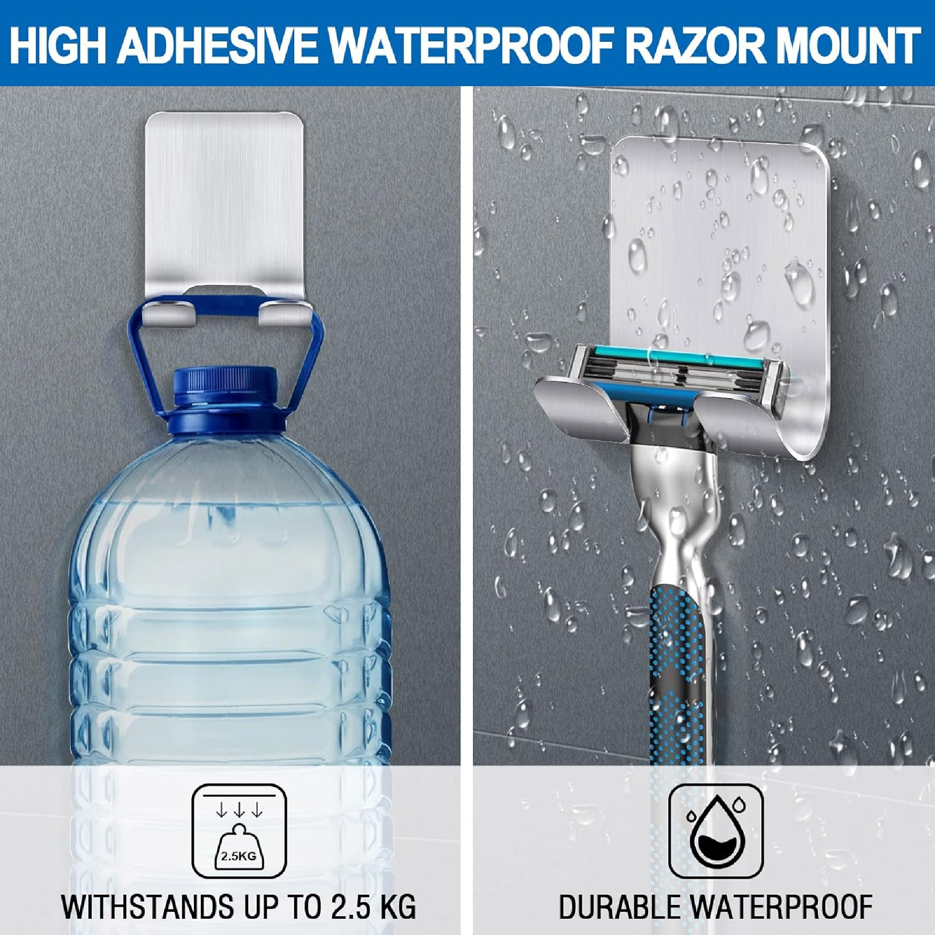 Miniatura 2 de Set X3 Soportes Adhesivo Afeitadora Baño