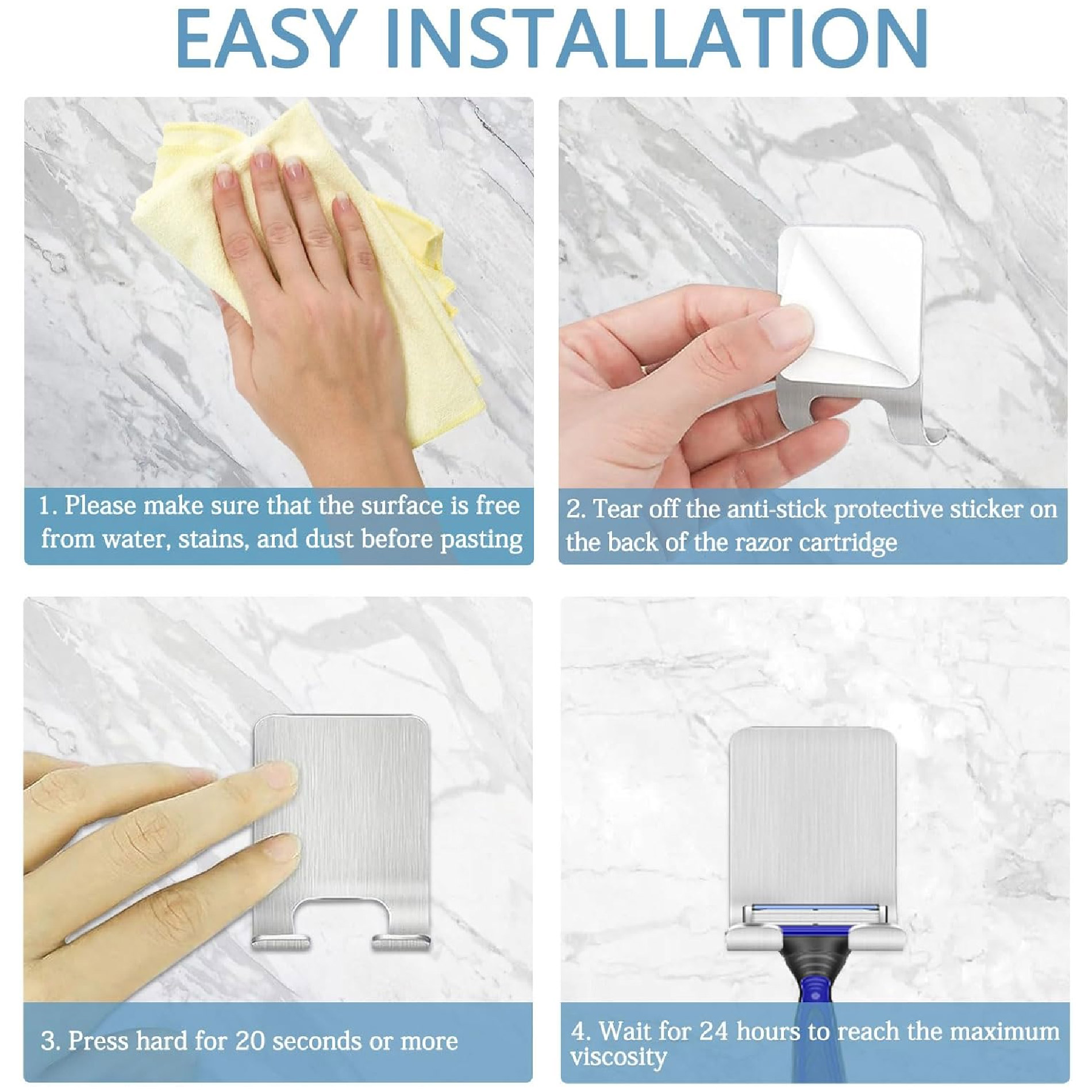 Miniatura 4 de Set X3 Soportes Adhesivo Afeitadora Baño