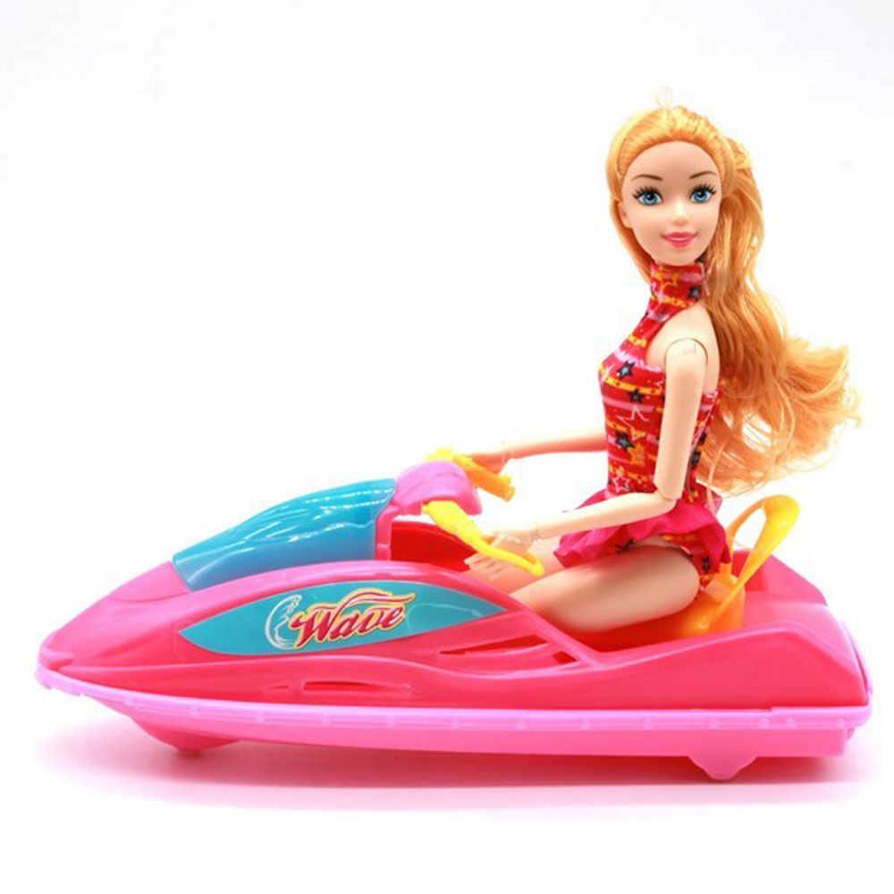 ¡Diversión Acuática! 🏄‍♀️ Muñeca Jet Sky con Bote Flotador y Sandalias A