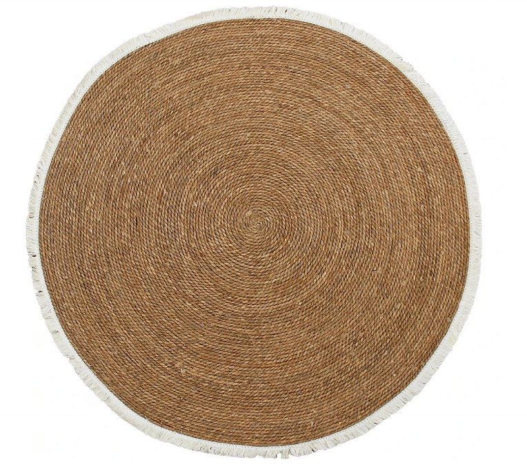 TAPETE ARTESANAL DE YUTE REDONDO 95 CM
