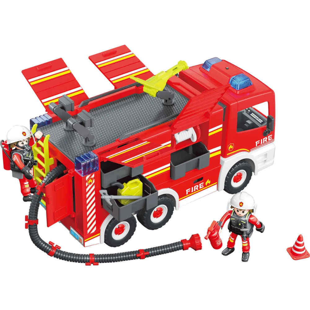 🚒 Camión de Bomberos Infantil con Figuras y Escaleras - Diversión y Aprendizaje 2