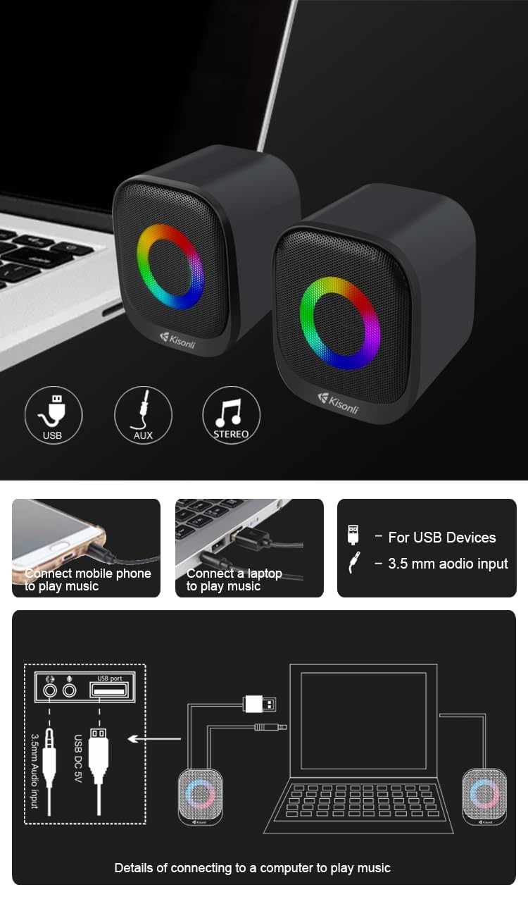 Parlante Para Pc Multimedia Luces