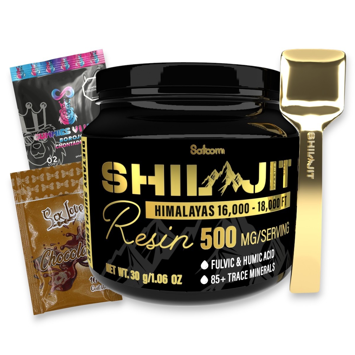 Vista 3 de SHILAJIT SATOOMI ORIGINAL + GUMMIES - Variable: Shilajit Satoomi + Cherry + Gummies