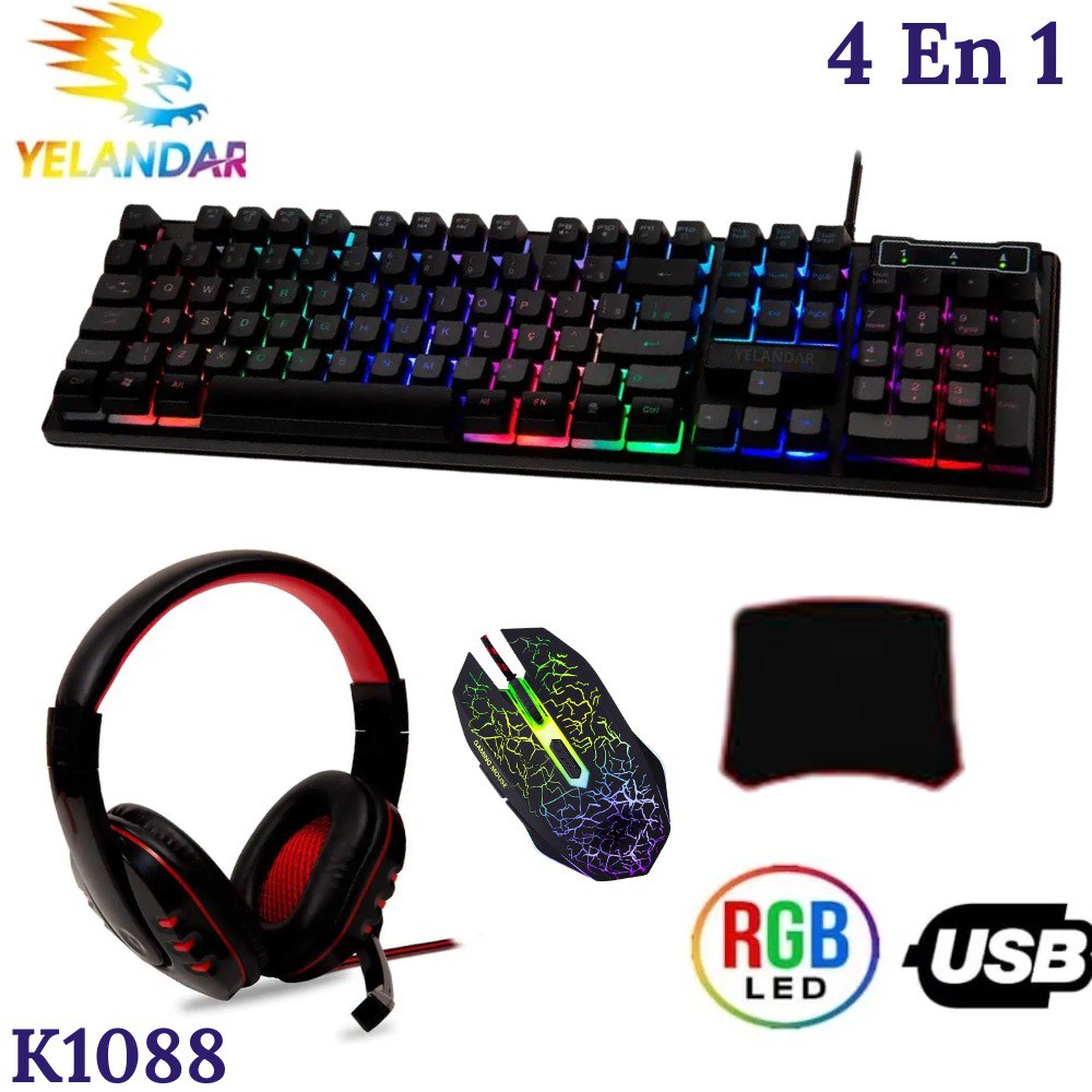 Combo Gamer Teclado Mouse Mousepad K1088
