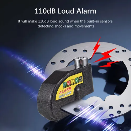 Miniatura 4 de Candado Alarma Disco De Moto Con Guaya +