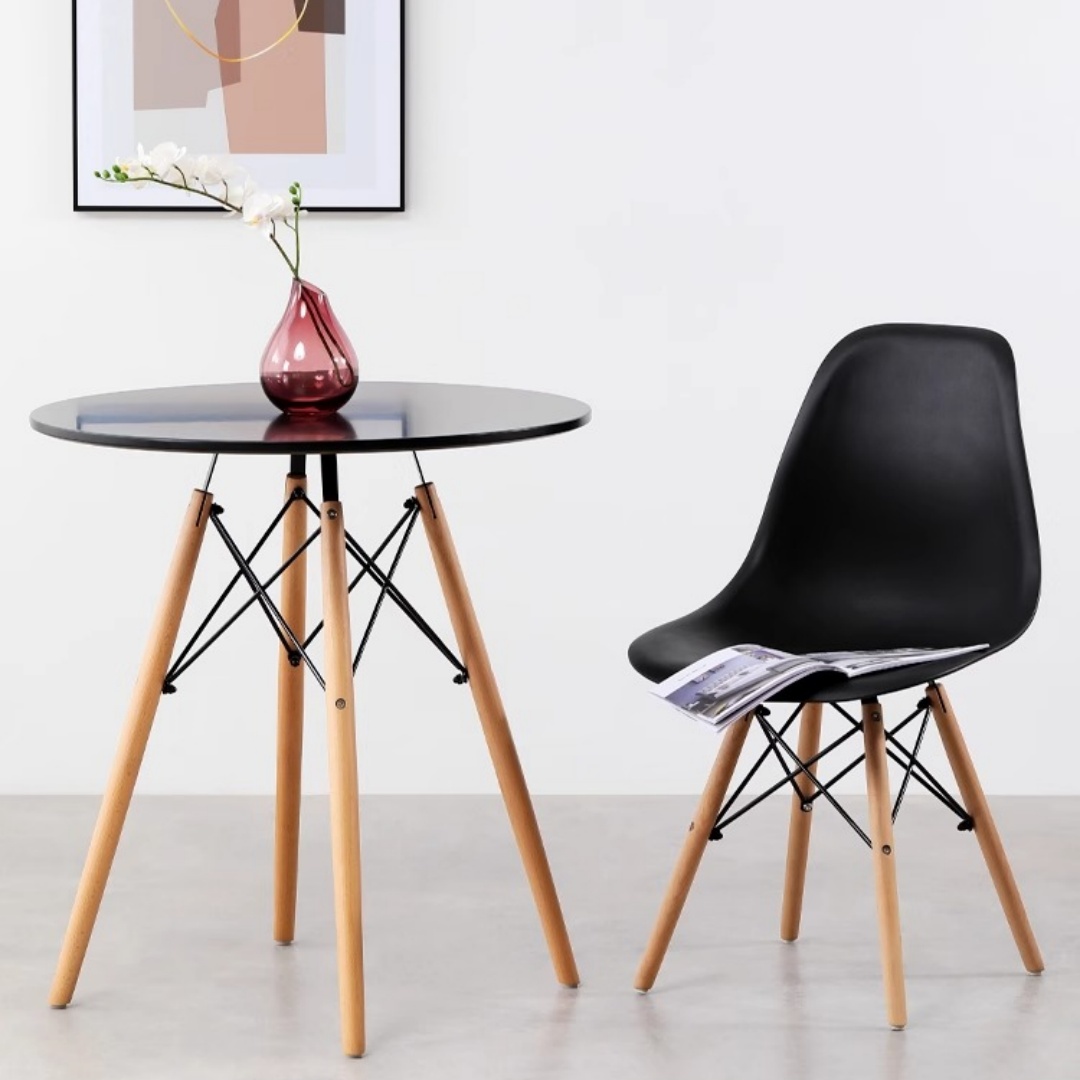 sillas eames black x4