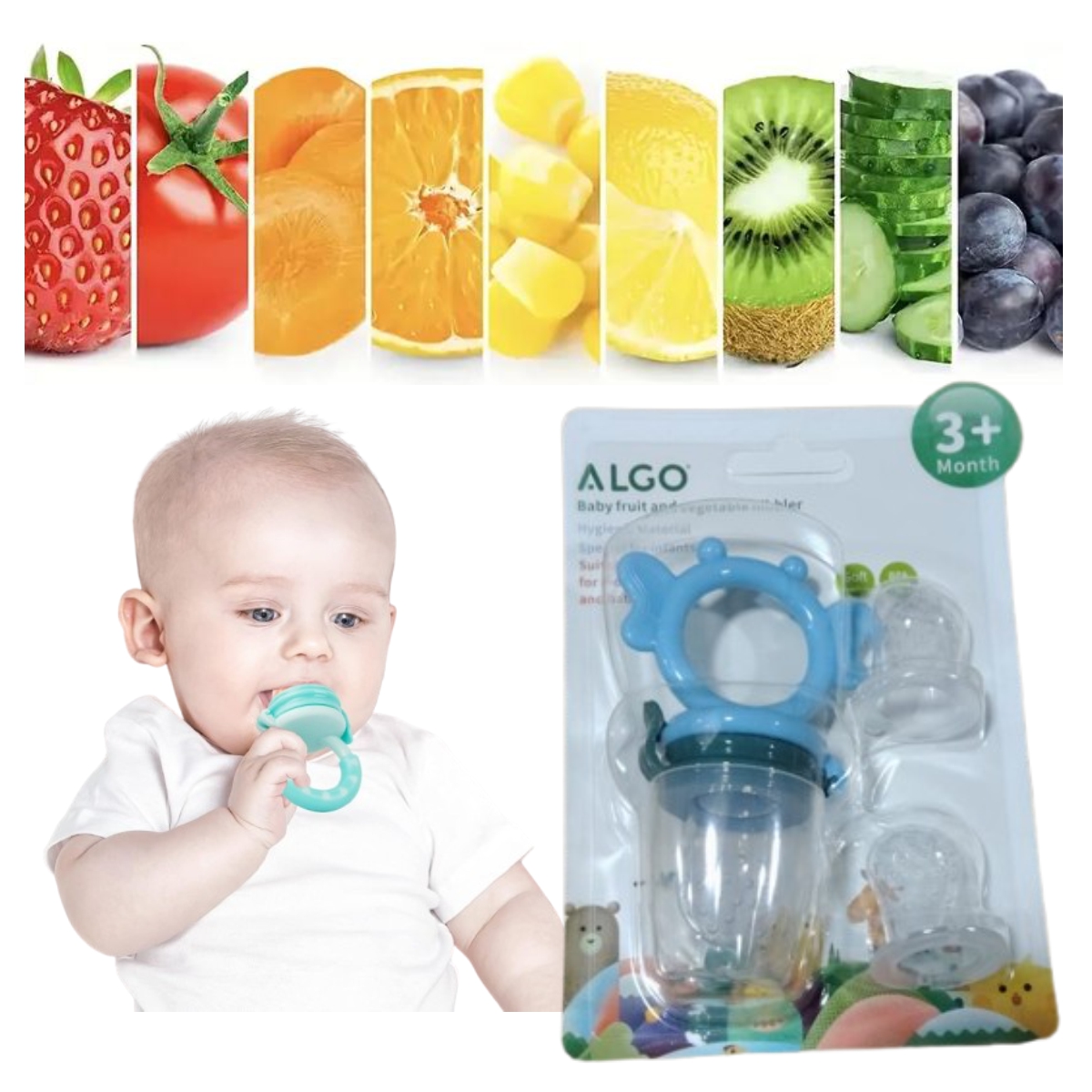 Chupo de Silicona Frutas Verduras Bebe