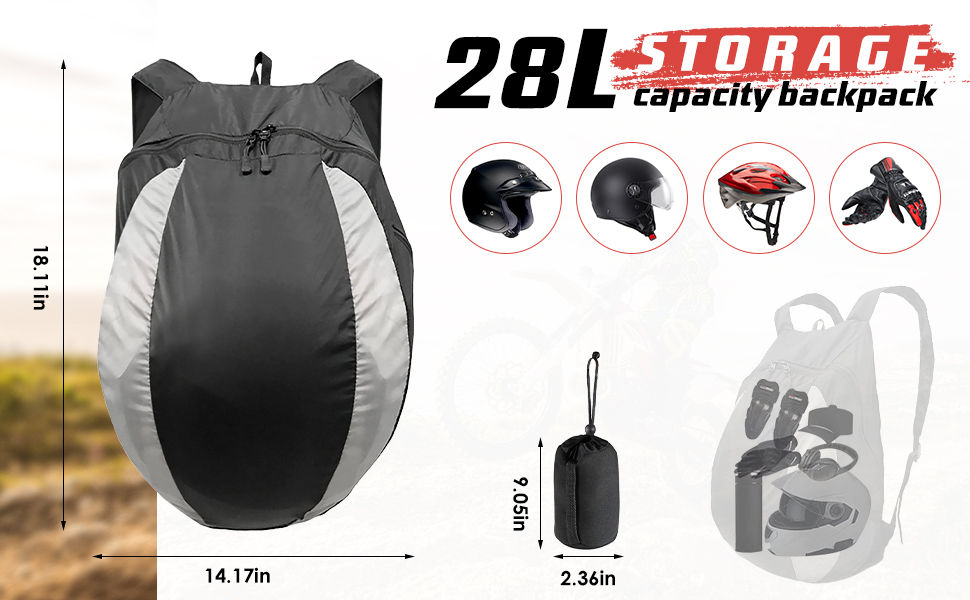 Miniatura 2 de bolso mochila impermeable casco moto