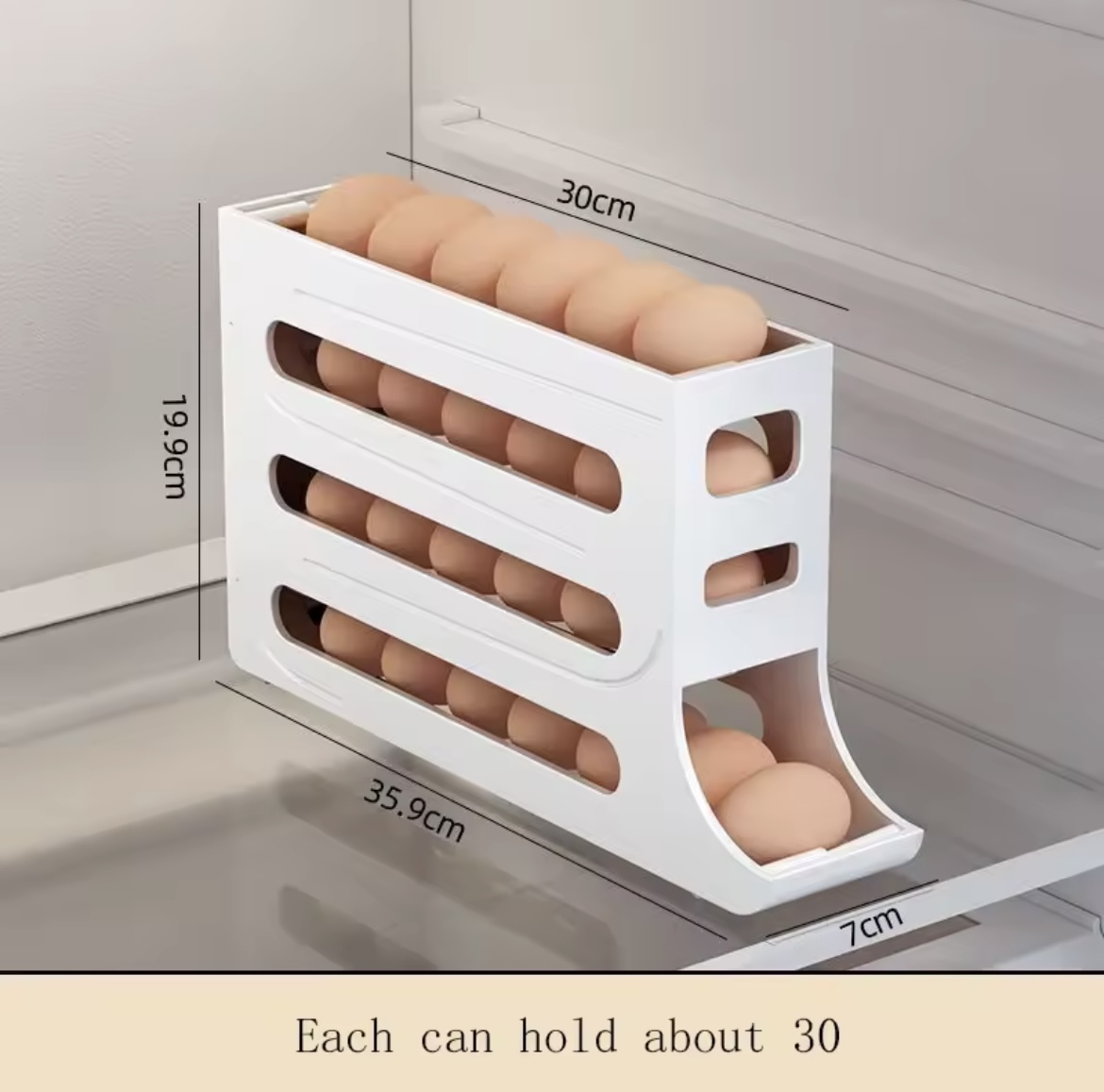 DISPENSADOR HUEVOS NEVERA 4 NIVELES BLAN