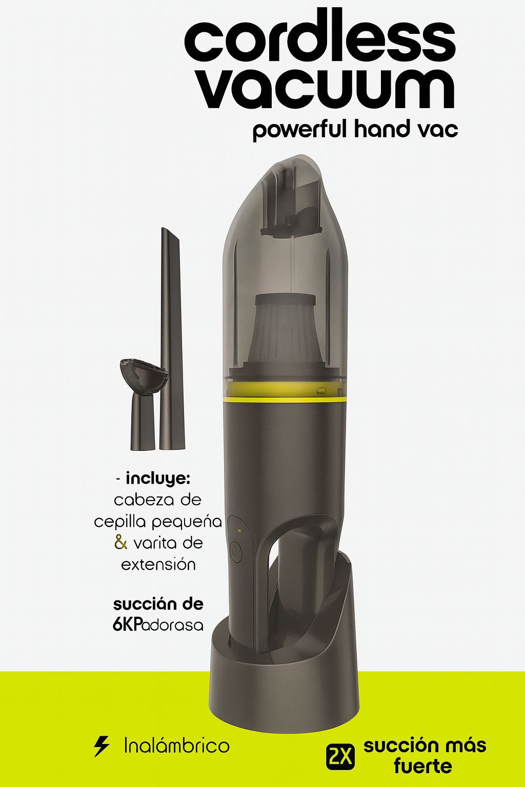 ASPIRADORA DE MANO RECARGABLE