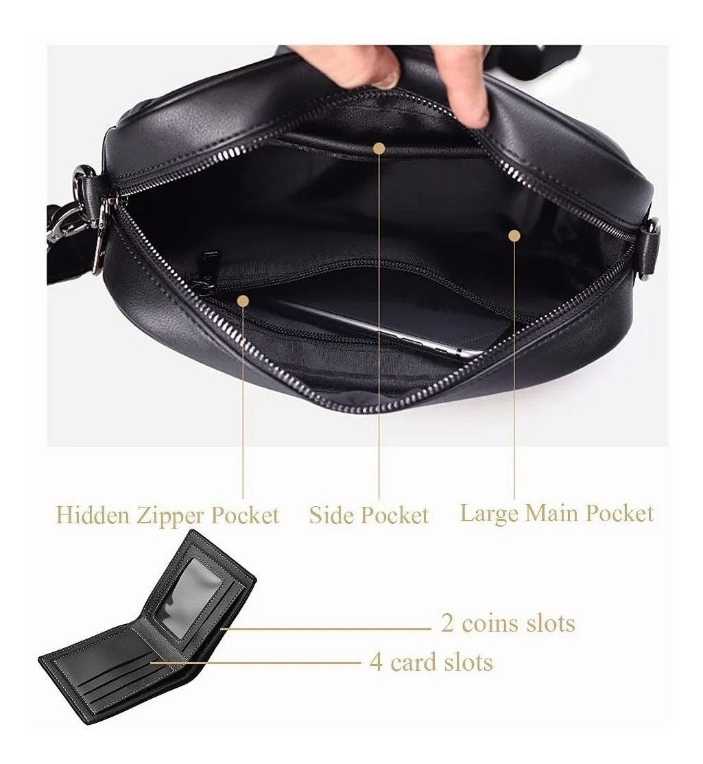 Miniatura 6 de BOLSO BANDOLERA PARA HOMBRE EN CUERO💸