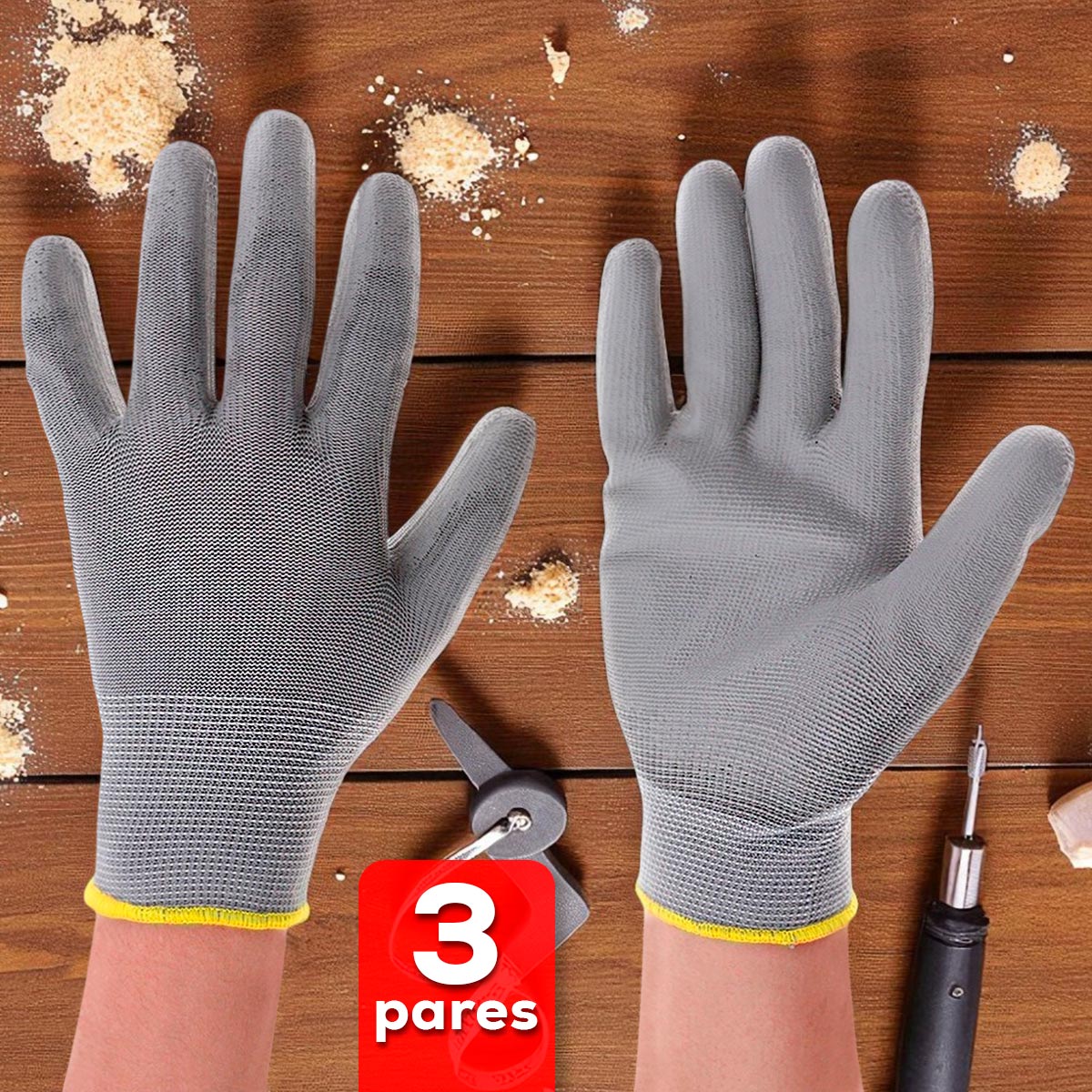 3 pares Guantes Antideslizantes GPT01