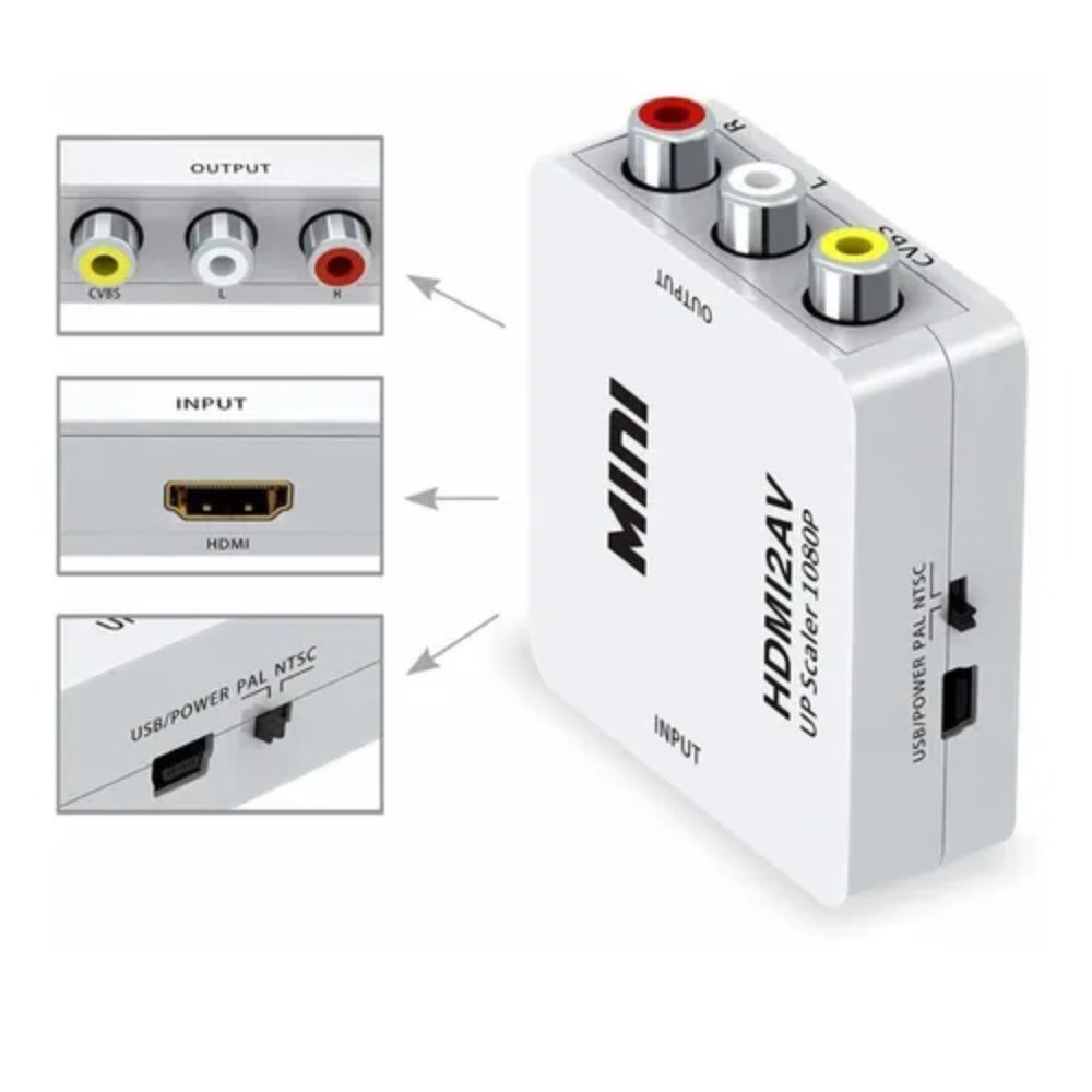 Convertidor Adaptador Hdmi A Rca  Av2hdm