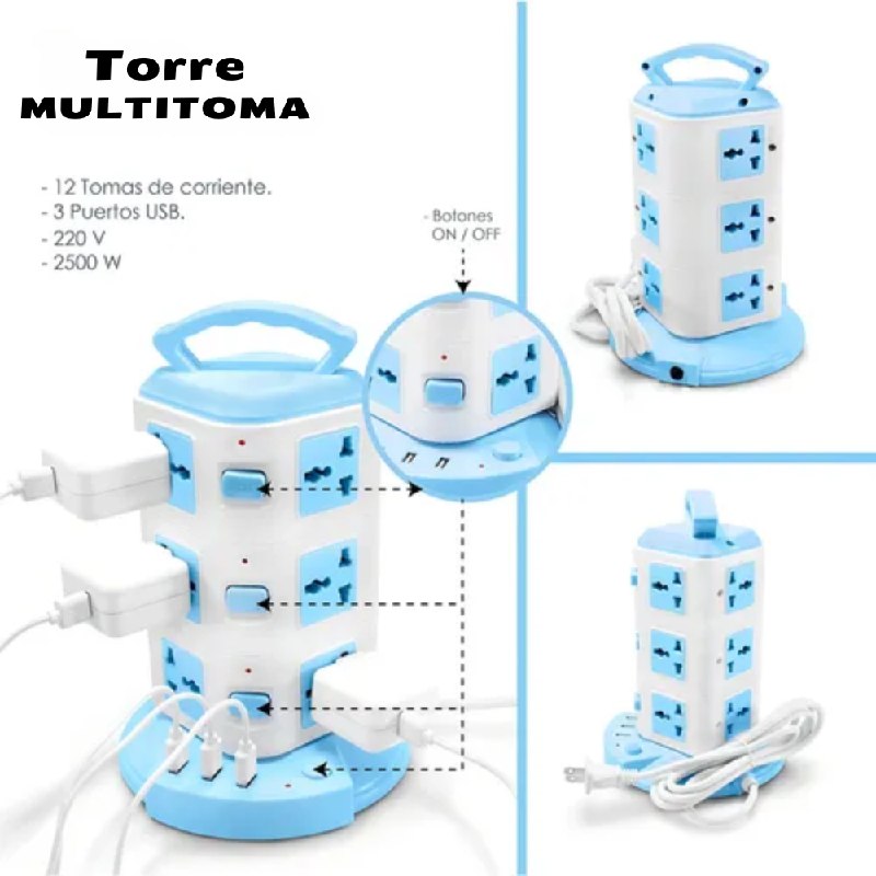 Miniatura 2 de Torre Vertical Multitoma 12 Conexiones