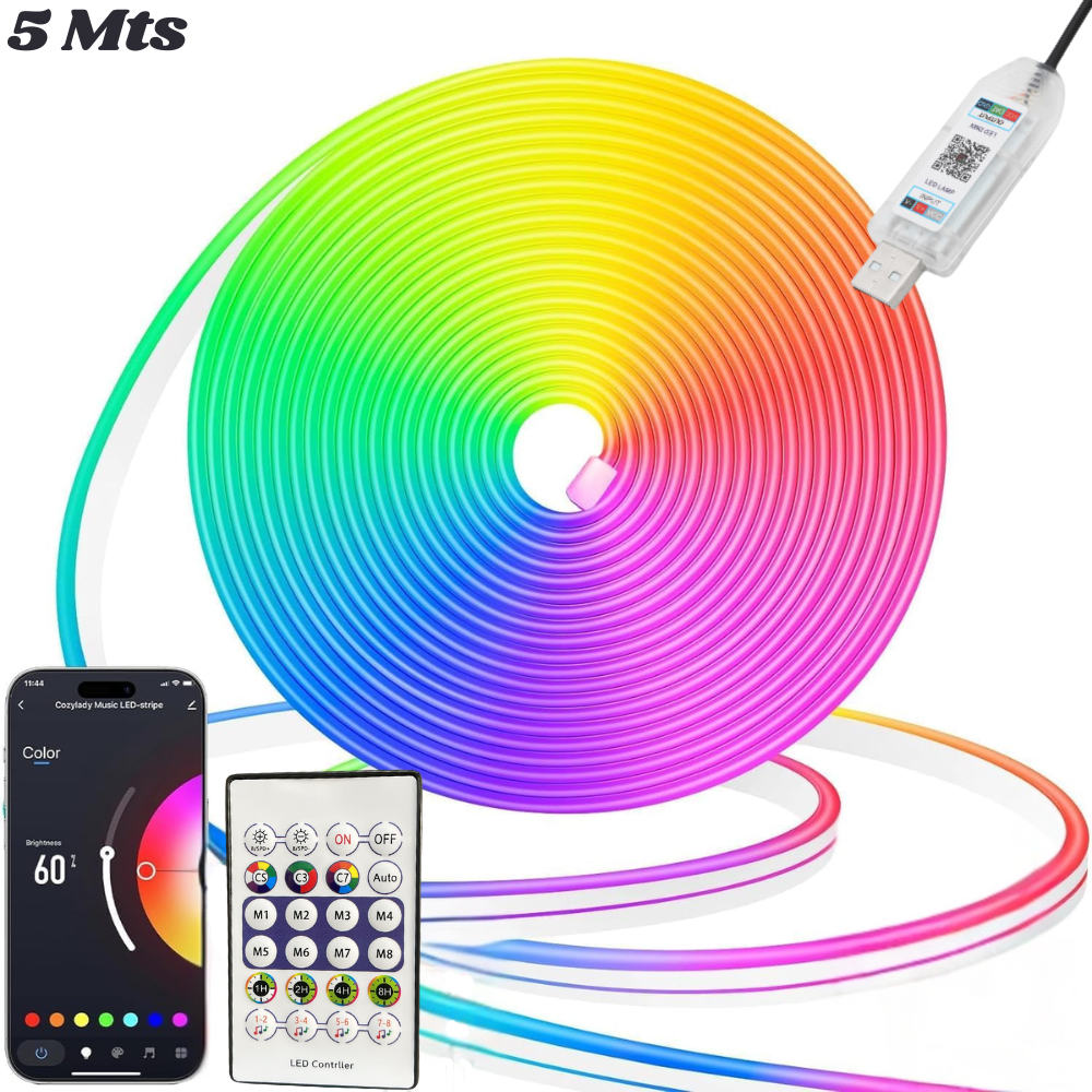 Cinta Led Tira Luces 5 Mts Rgb Neon