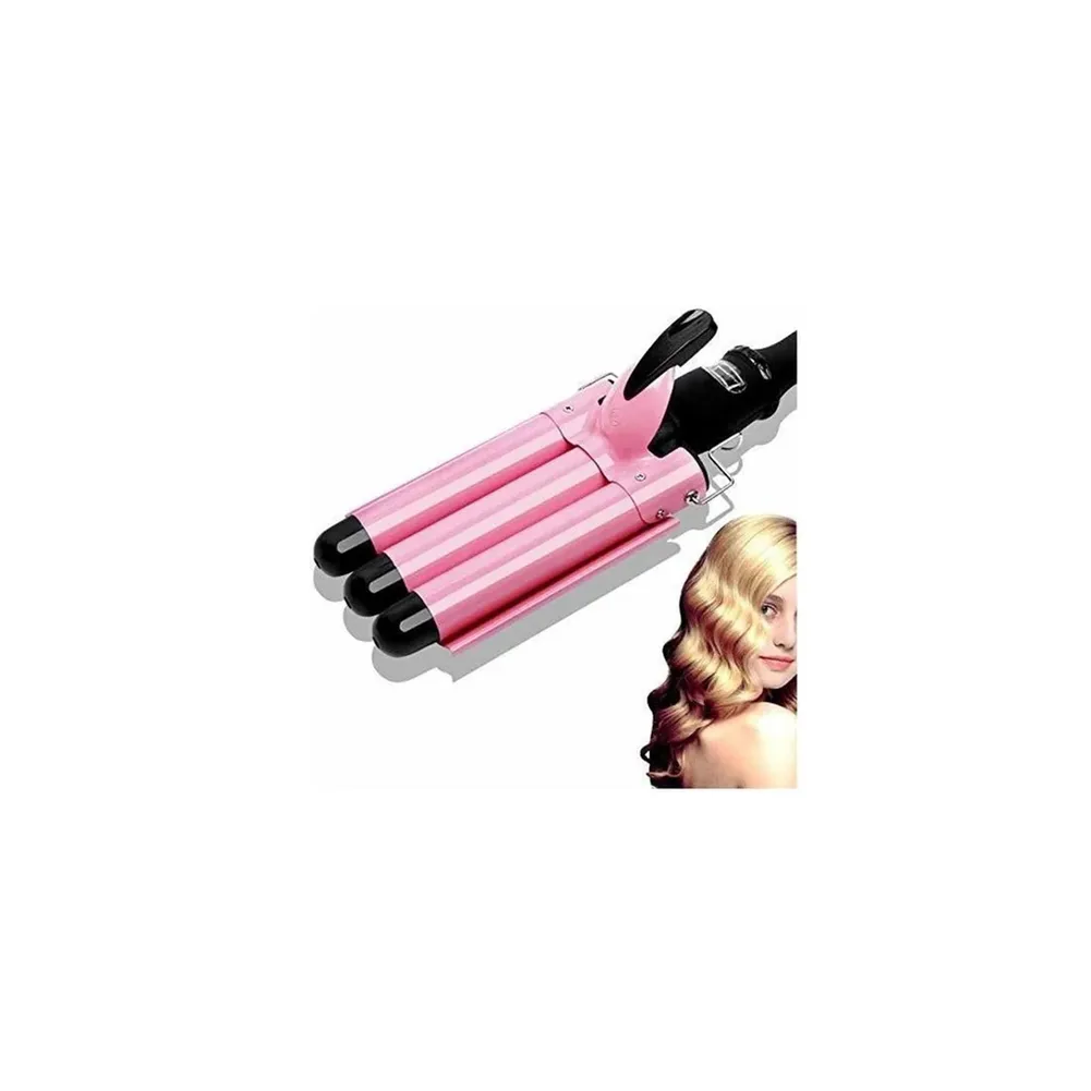Pinza Onduladora 3 Tubos Color Rosa