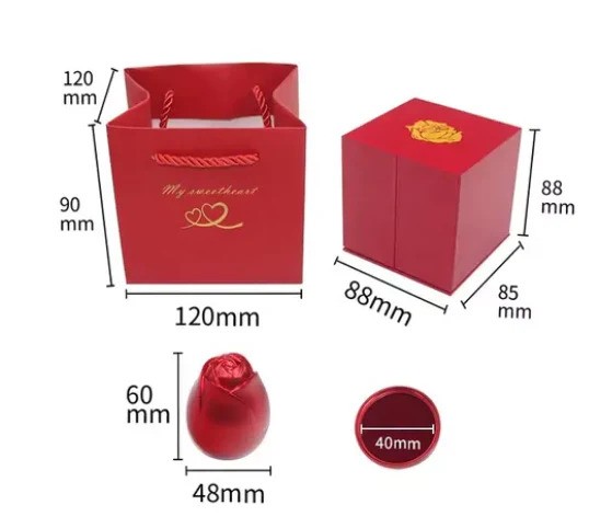 Caja Estuche Lujo Rosa +Bolsa