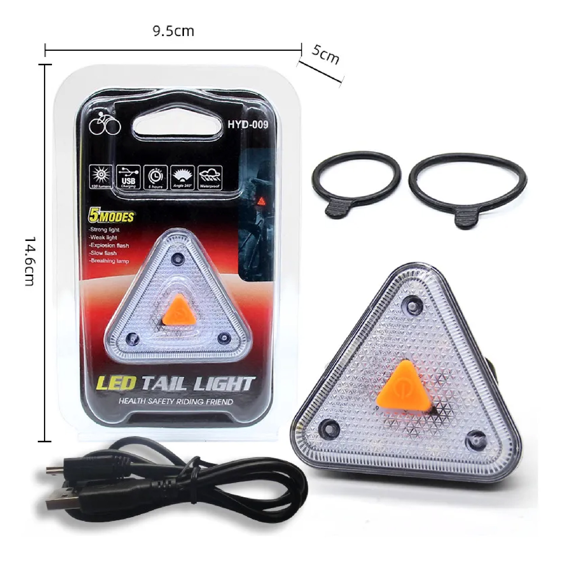 Luz Led Trasera Bicicleta 5 Modos USB