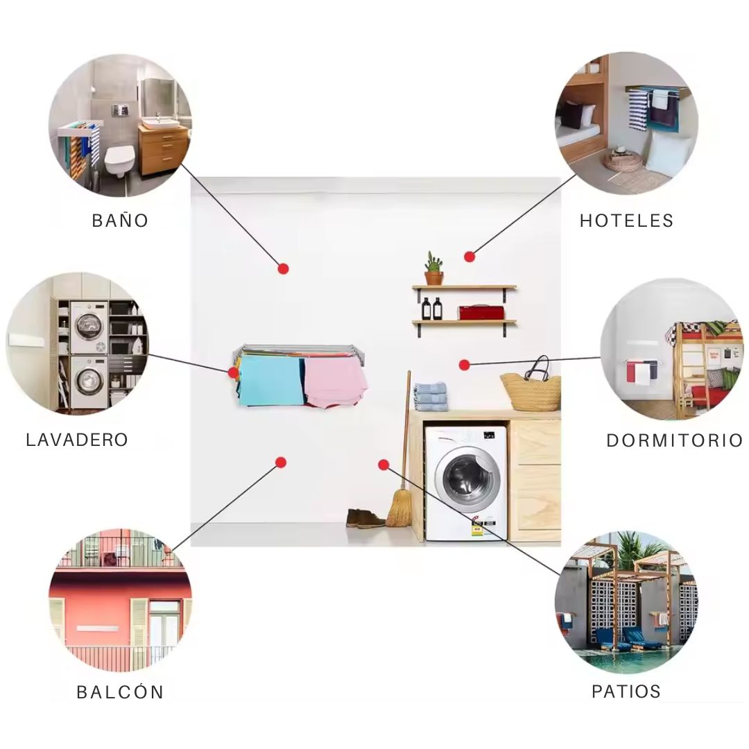 Tendedero de Ropa Para Pared Oculto