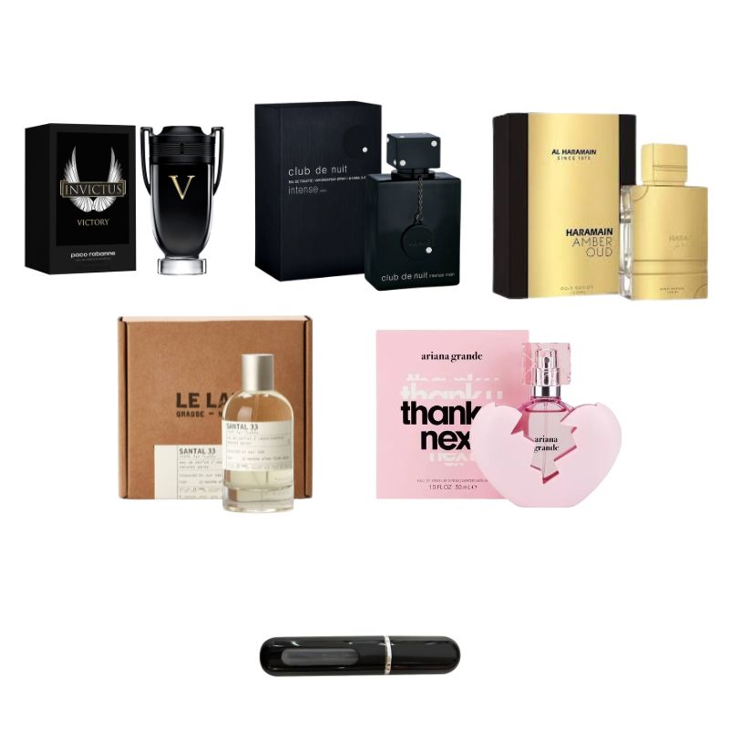 kit 5 perfumes + perfumero