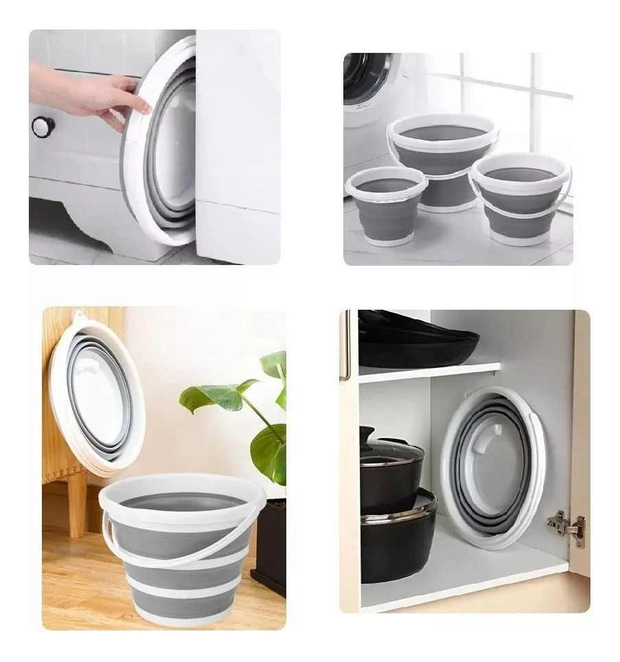 Miniatura 3 de Balde Plegable Silicona 10litr
