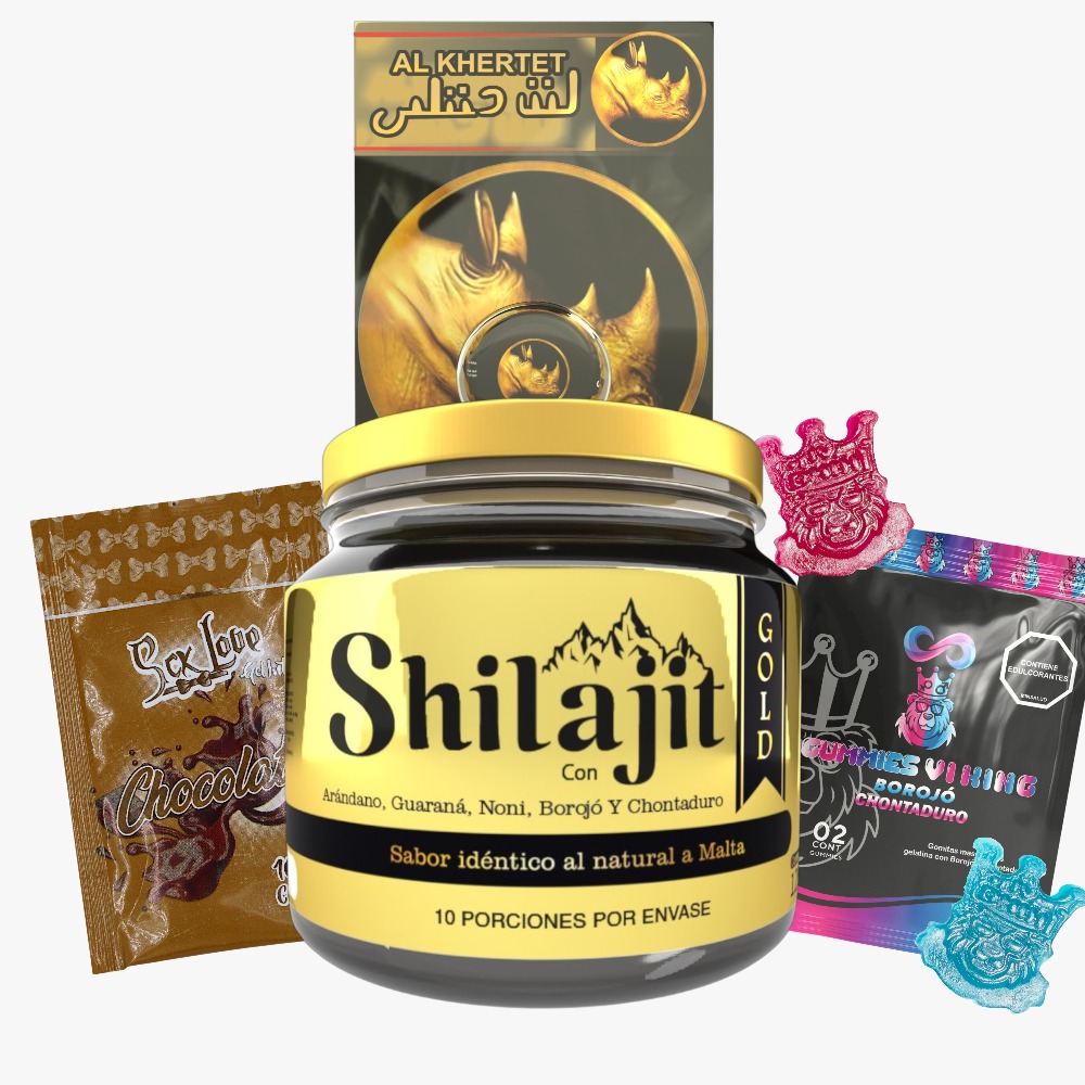 Shilajit Gold con Gummies, Rino y Choco