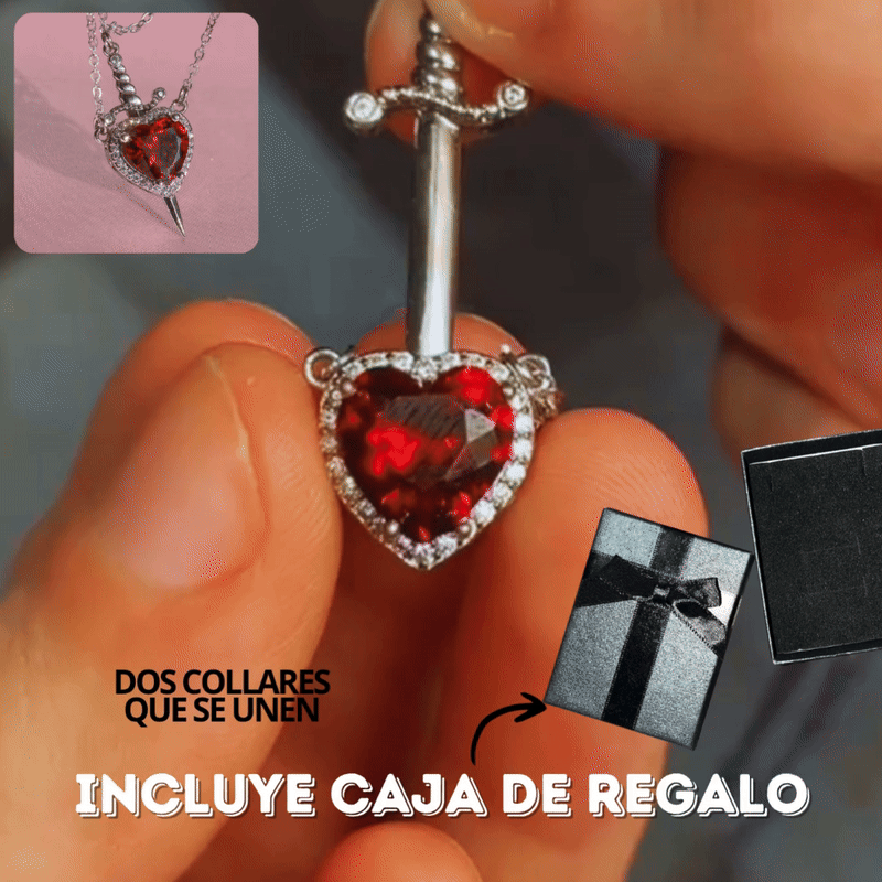 Collar Espada Corazon Pareja +CAJAREGALO