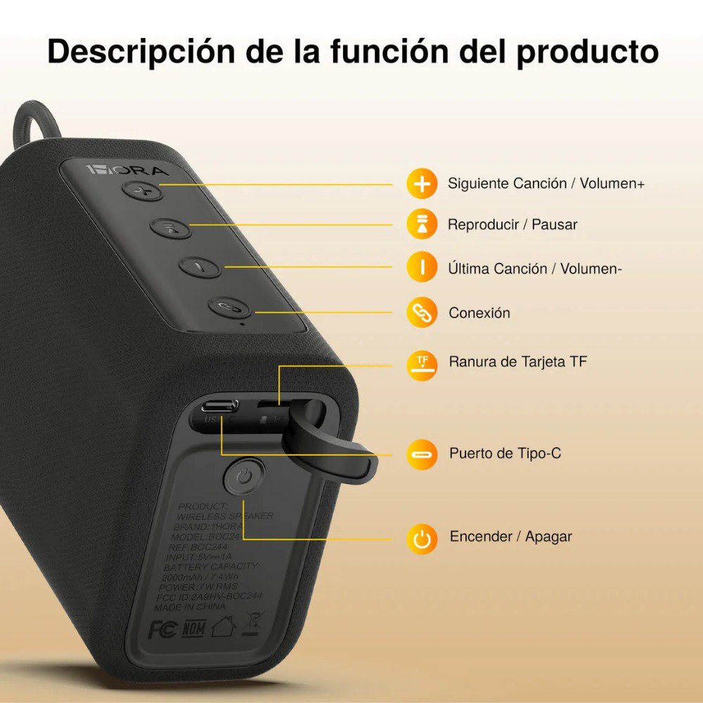 Parlante Bocina 1Hora Bluetooth Boc244
