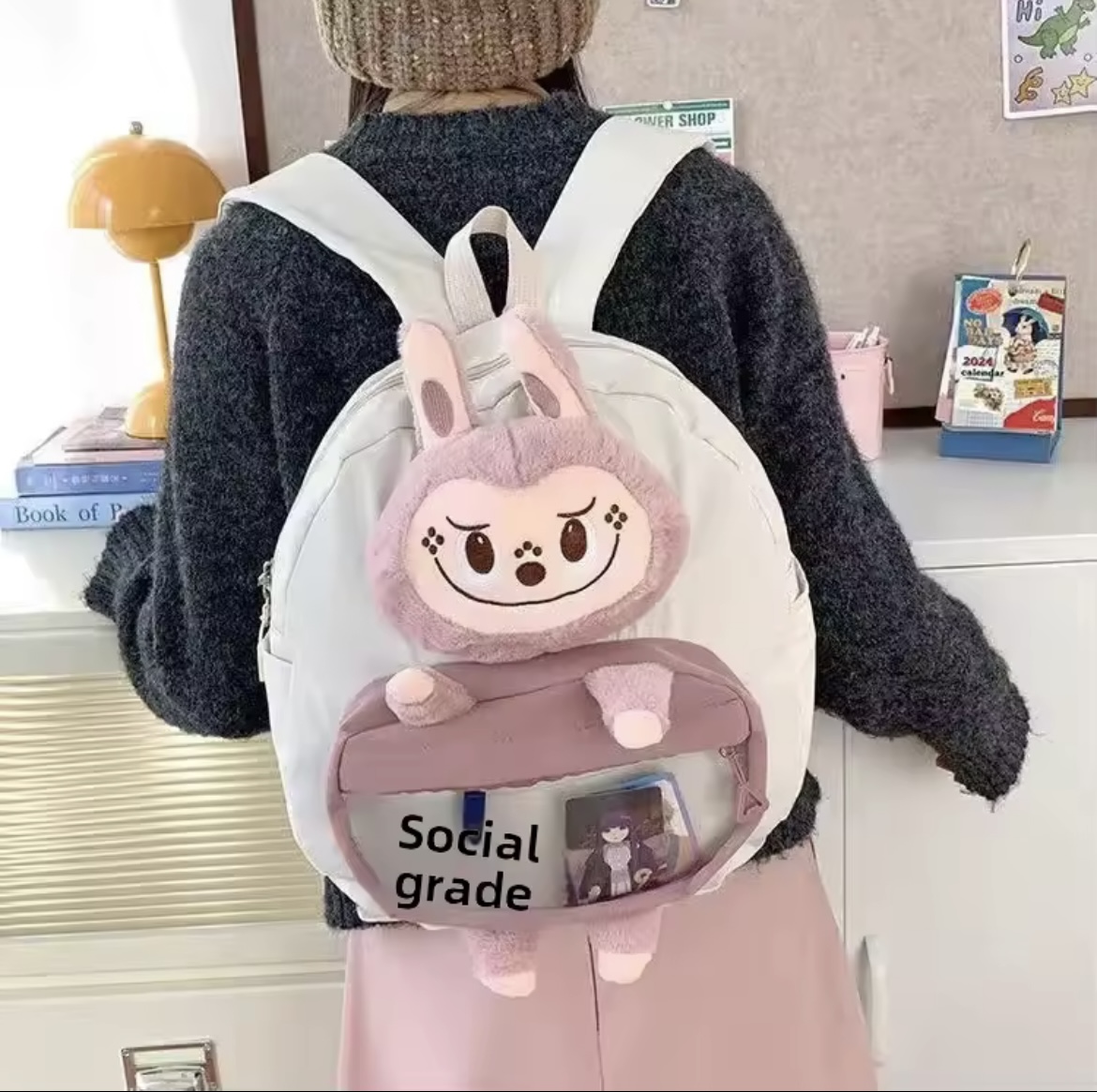 Miniatura 3 de MORRAL MALETA LABUBU3D FELPA ESCOLAR MOC