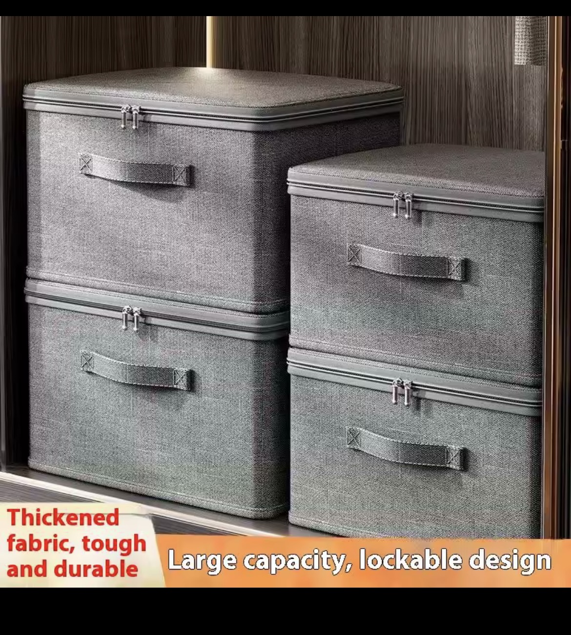 Vista 8 de CAJA ALMACENAMIENTO ROPA GRIS ORGANIZACI