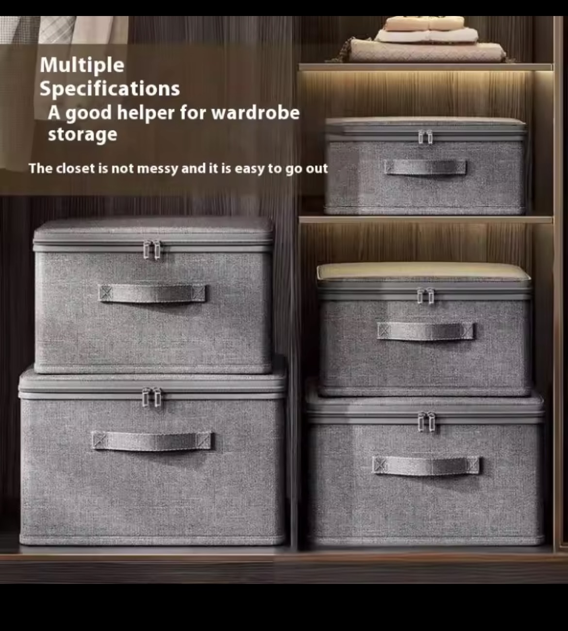 Vista 7 de CAJA ALMACENAMIENTO ROPA GRIS ORGANIZACI