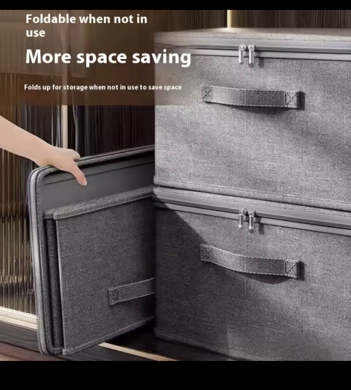 Vista 6 de CAJA ALMACENAMIENTO ROPA GRIS ORGANIZACI