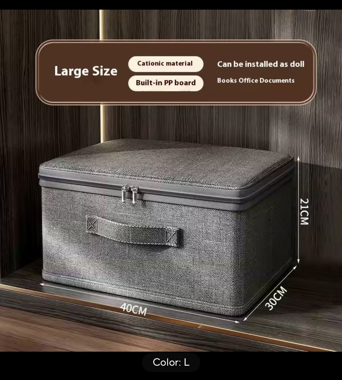 Vista 4 de CAJA ALMACENAMIENTO ROPA GRIS ORGANIZACI