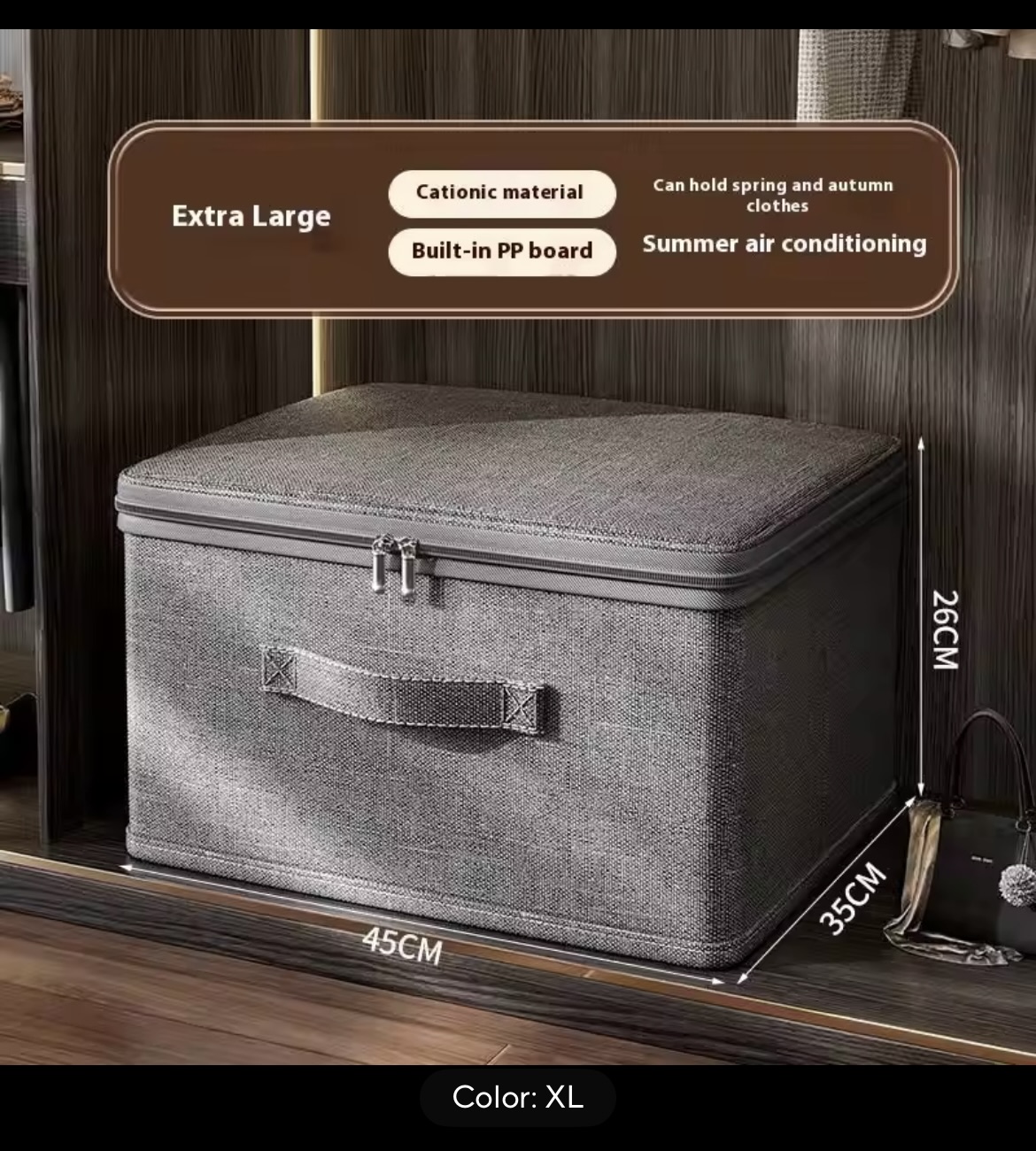 Vista 2 de CAJA ALMACENAMIENTO ROPA GRIS ORGANIZACI