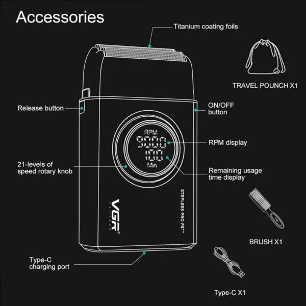 Miniatura 3 de Maquina Rasuradora Afeitar Shaver V-377