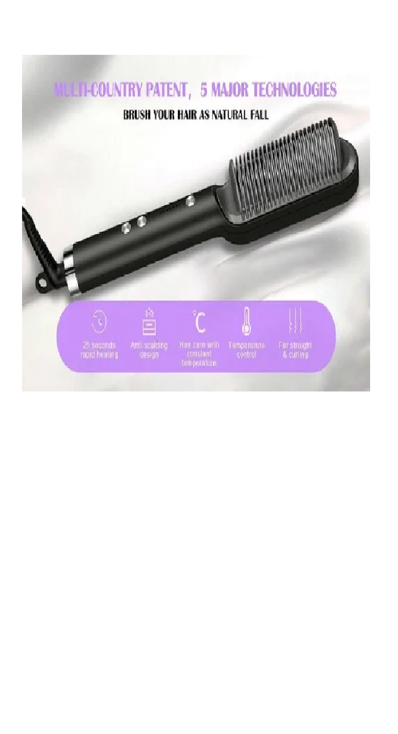 Miniatura 2 de A 1 Cepillo Plancha De Pelo 3 En 1 Cerám