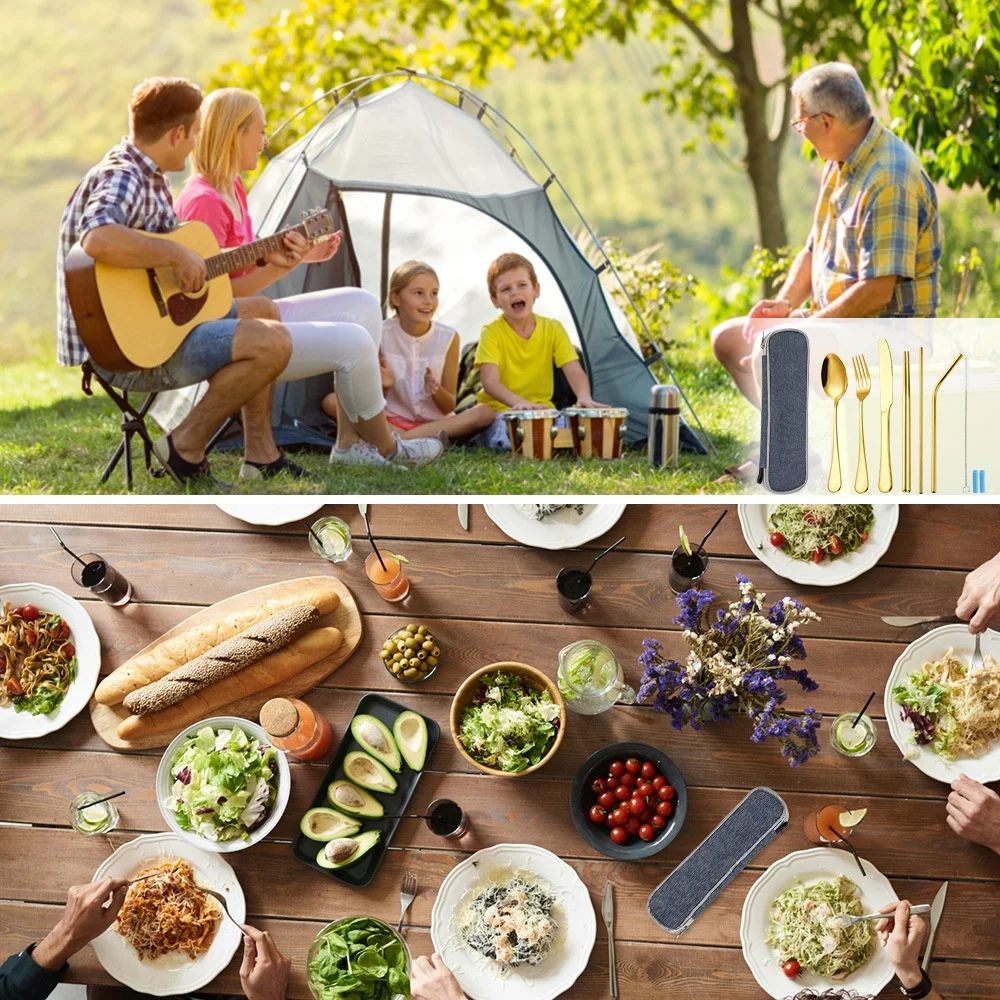 Vista 2 de Juego De Cubiertos Portables En Acero