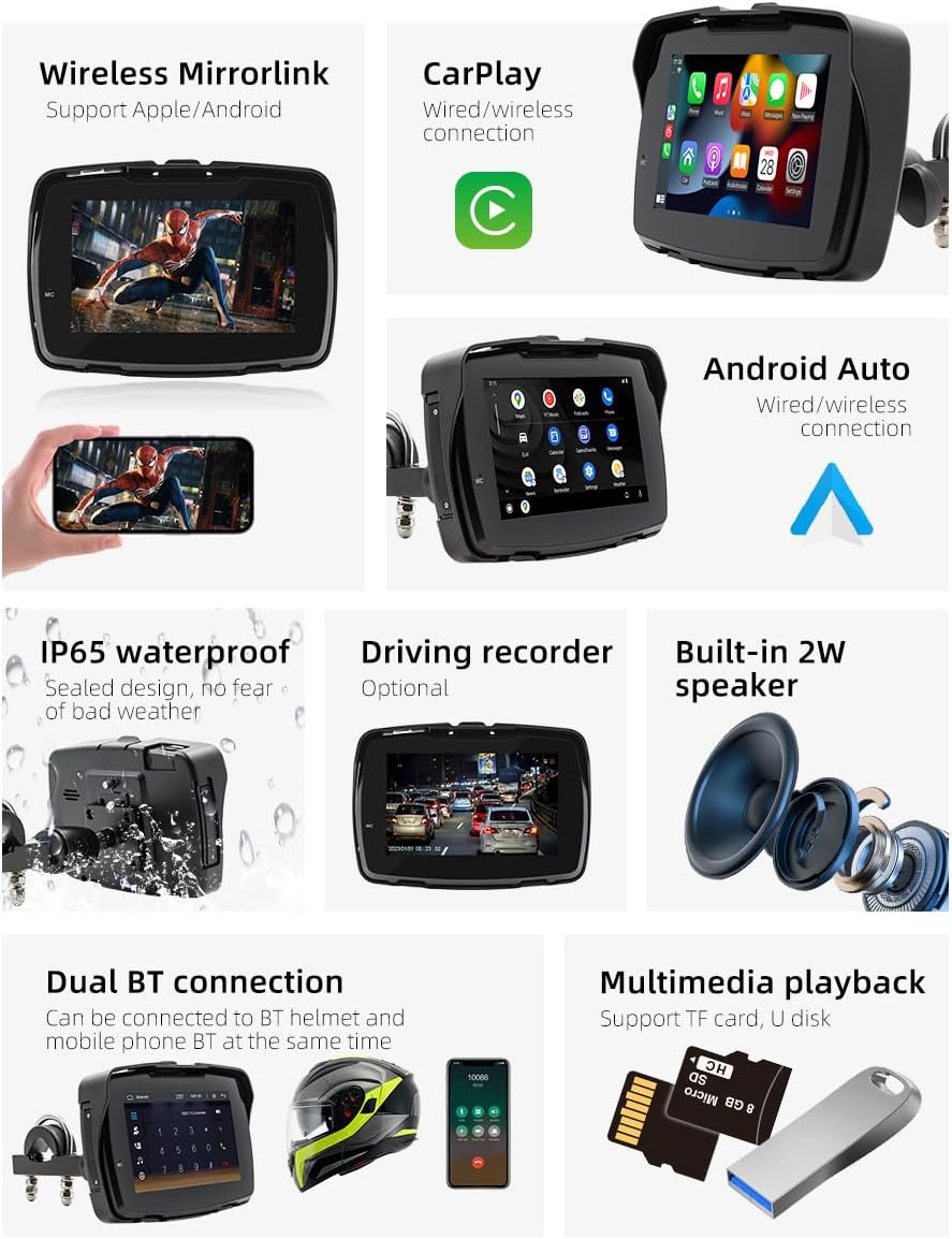 Miniatura 2 de Navegador Para Moto Pantalla Táctil GPS