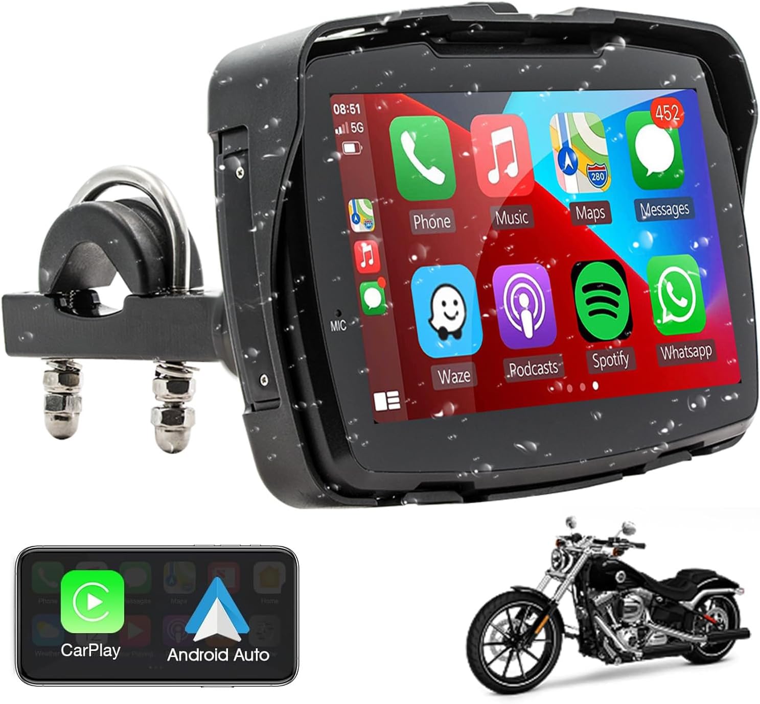 Miniatura 3 de Navegador Para Moto Pantalla Táctil GPS