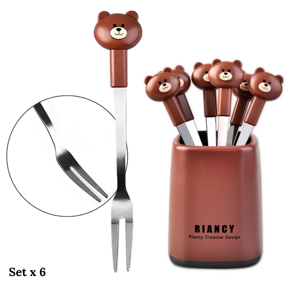 Miniatura 3 de Set Tenedores de fruta Diseño oso  6 U