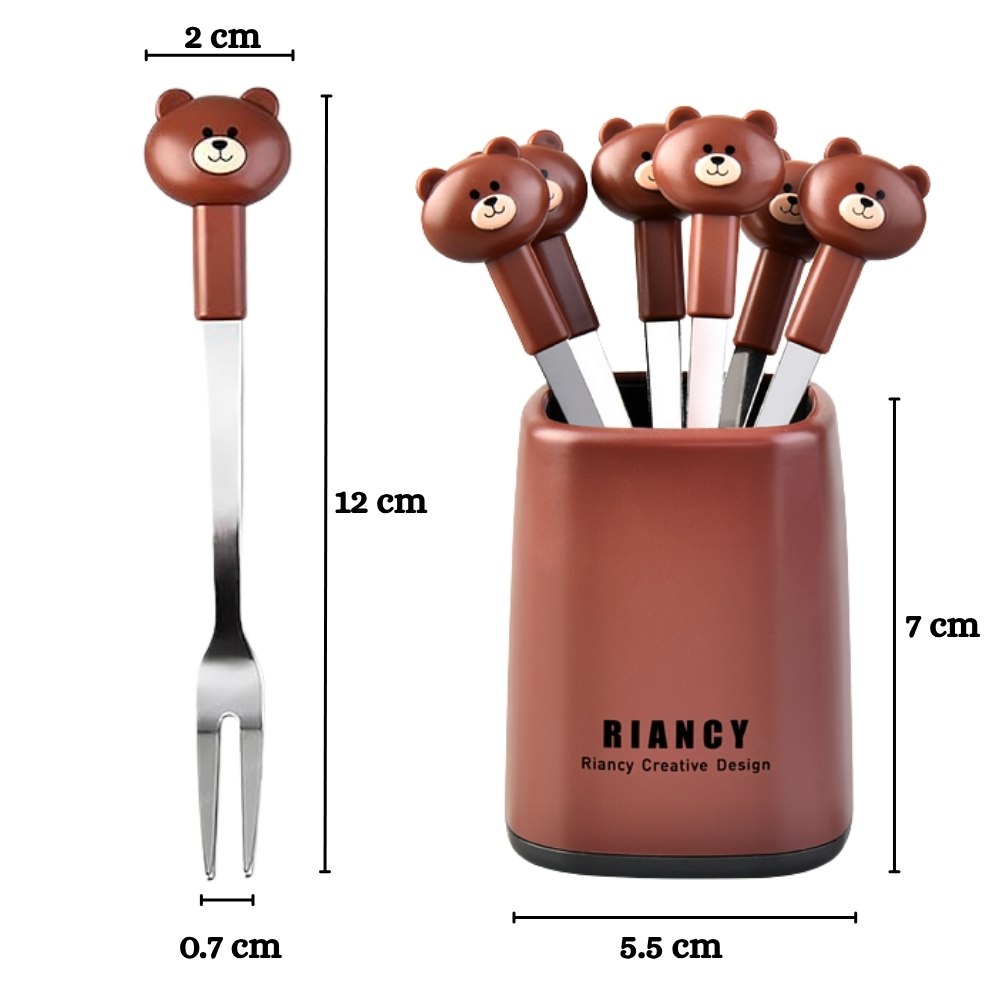 Miniatura 4 de Set Tenedores de fruta Diseño oso  6 U