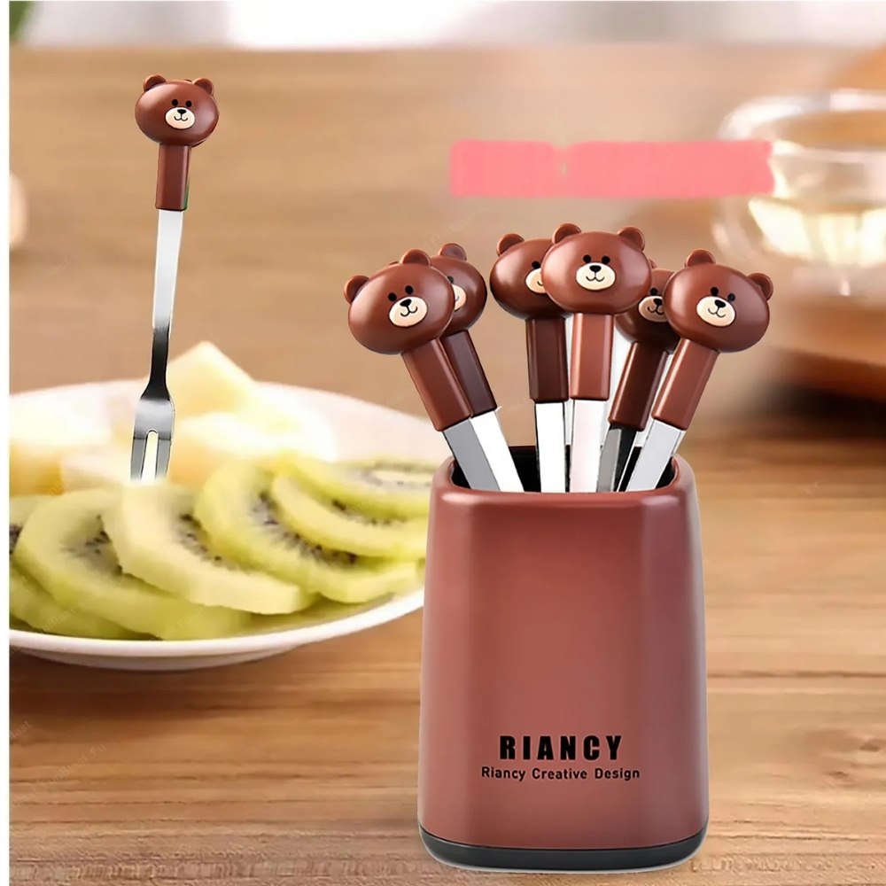 Set Tenedores de fruta Diseño oso  6 U